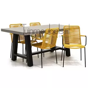Vita Tuinstoel  luxor geel met toro tafel 180 cm