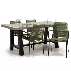 Vita Tuinstoel  Luxor groen met toro tafel 180 cm