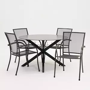 Lesli Living Tuinstoel nordic met crest tafel 120 cm rond