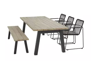 Taste by 4 Seasons Outdoor Diningset Derby 240 cm + sportbench + 3 Elba tuinstoelen 4 Seasons Outdoor