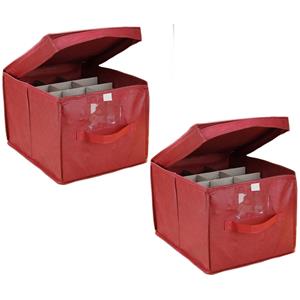 3x stuks kerstballen opruimen/opbergen opbergbox voor 24 kerstballen 30 x 39 - kerstballen boxen/dozen