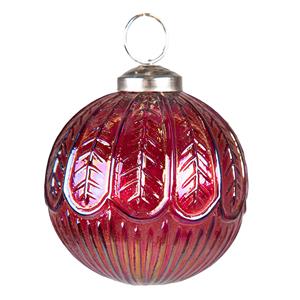 Kerstbal Ø 7 Cm Rood Bruin Glas Metaal Kerstdecoratie Kerstversiering Kerstboomversiering Rood