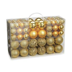 Wurm 100x Stuks Kunststof Kerstballen Goud 3, 4 En 6 Cm - Kerstbal