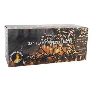 Svenska Living Clusterverlichting Warm Wit Met Vlam Effect 384 Lampjes 240 Cm Lichtsnoer Met Timer - Kerstverlichting Kerstboom