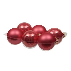 Othmar decorations 6x Stuks Glazen Kerstballen Bubblegum Roze 8 Cm Mat/glans - Kerstbal