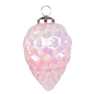 Clayre & Eef Kerstbal Ø 6 Cm Roze Glas Metaal Kerstdecoratie Kerstversiering Kerstboomversiering Roze Kerstdecoratie