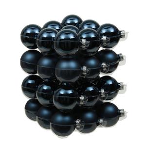 Othmar decorations 36x Stuks Glazen Kerstballen Donkerblauw 4 Cm Mat/glans - Kerstbal