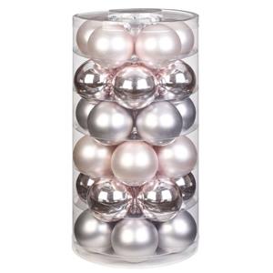 30x Stuks Glazen Kerstballen Lichtroze 6 Cm Glans En Mat - Kerstbal