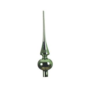 Decoris Glazen Kerstboom Piek Groen Glans 26 Cm - Kerstboompieken