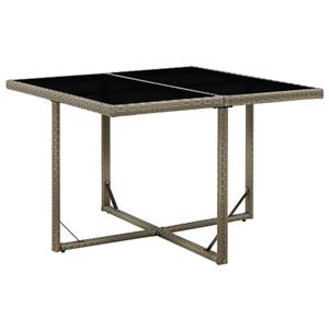 VidaXL Tuintafel 109x107x74 Cm Poly Rattan En Glas Grijs