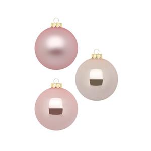 Christmas goods 6x stuks glazen kerstballen 10 cm parel roze glans en mat -