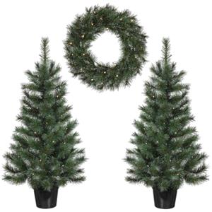 Black Box Kerstbomen met Kerstkrans set Glendon -