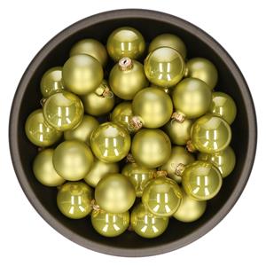 Kerstballen set van glas 36x stuks oasis groen 6 cm -