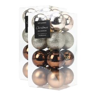 Christmas Decoration 32x stuks kerstballen mix herfstkleuren kunststof 5 cm -