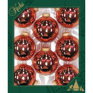 Krebs 16x stuks glazen kerstballen 7 cm gepolijst koper -