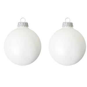 Krebs 16x Satijn witte glazen kerstballen mat 7 cm kerstboomversiering -