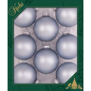 Bellatio 8x stuks glazen kerstballen 7 cm starlight velvet blauw -