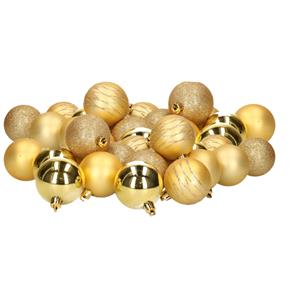 Kunststof kerstballen 40x stuks goud mix 6 cm -