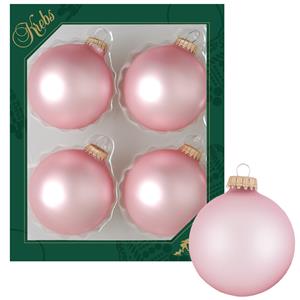 Bellatio 8x stuks glazen kerstballen 7 cm chic mat roze -