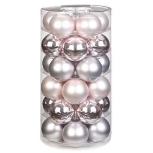 Christmas goods 60x stuks glazen kerstballen lichtroze 6 cm glans en mat -