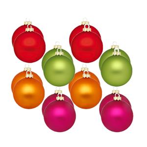 Christmas goods 24x stuks glazen kerstballen gekleurd 8 cm -
