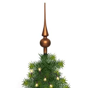 Kerstboom glazen piek bruin mat 26 cm -