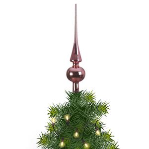 Kerstboom glazen piek bubblegum roze glans 26 cm -