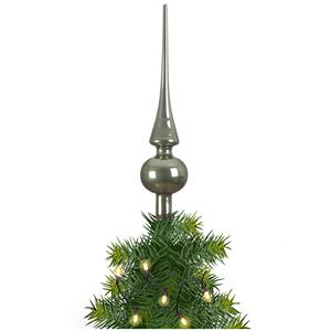 Kerstboom glazen piek groen glans 26 cm -