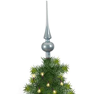 Kerstboom glazen piek lichtblauw glans 26 cm -