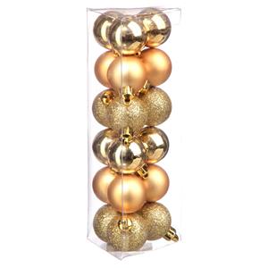 Atmosphera 18x Stuks Kerstballen Goud Glans En Mat Kunststof 3 Cm - Kerstbal