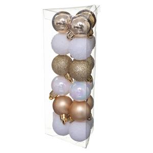 Atmosphera 18x Stuks Kerstballen Wit/goud Glans En Mat Kunststof 3 Cm - Kerstbal