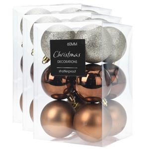 Christmas Decoration 36x stuks kerstballen mix herfstkleuren kunststof 6 cm -