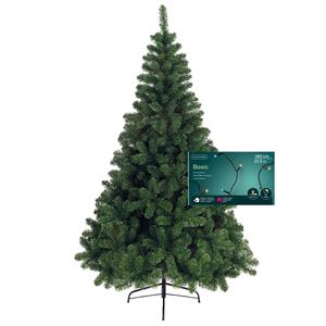 Kerstboom 150 cm incl. kerstverlichting lichtsnoer gekleurd -