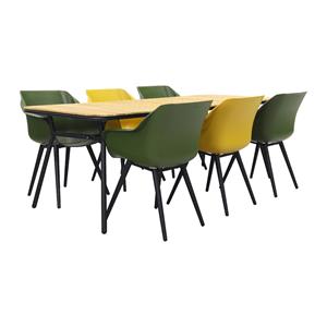 Hartman Sophie Studio Green&yellow/bella 220x95 Cm. - 7-delige Tuinset