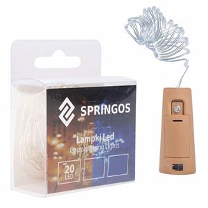 Springos Flesverlichting 1.9 M Batterij 20 Led Koel Wit