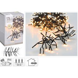 Kerstverlichting - Clusterverlichting - 576 Led's engte: 4 Meter - Warm Wit