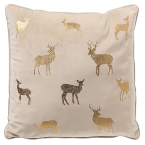 Deer ierkussen 45x45 Wit - Kerst Decoratie - Velvet