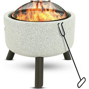 MaxxGarden Aracas Vuurschaal - Tuinhaard - Vuurkorf - BBQ - Terrasverwarmer - Terrasverwarming feerhaard - Wit