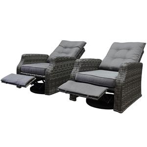 AVH-Outdoor Kreta lounge balkonset 2 delig draaibaar verstelbare voetenbank