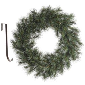 Decoris Kerstkrans groen 60 cm kunststof incl. ijzeren deurhanger -