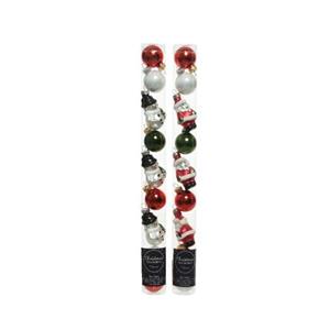 DECORIS DEASON DECORATIONS Decoris kerstballen kerst- en sneeuwman mix glas 9stk