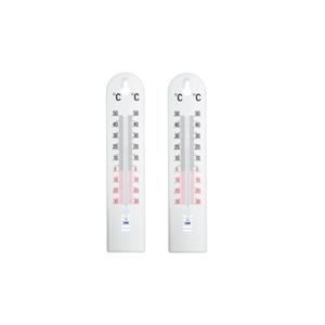 Ubbink Set van 2x witte thermometer voor binnen en buiten 20 cm kunststof -