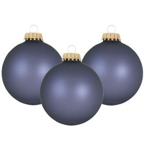 Bellatio 8x stuks glazen kerstballen 7 cm blue stone velvet -
