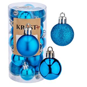 Arte r 40x stuks kerstballen helder blauw kunststof 3 cm glitter, glans, mat -