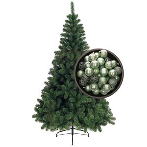 Bellatio kunst kerstboom 210 cm met kerstballen mintgroen -