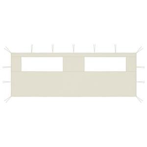 Prieelzijwand met ramen 6x2 m crèmekleurig