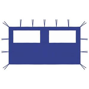 Prieelzijwand met ramen 4x2 m blauw