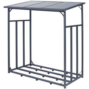 CLP Kaminholzunterstand Ruston I Kaminholzregal Anthrazit I Holzlager Aus Metall I Feuerholzregal Für Außen