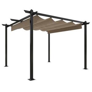 vidaXL Pavillon mit Ausziehbarem Dach 3x3 m Taupe 