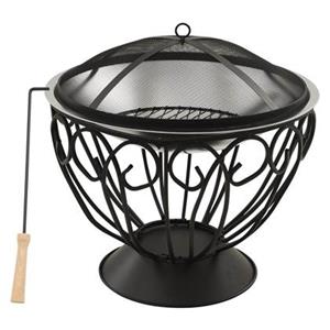VidaXL Vuurplaats en barbecue 2-in-1 met pook 59x59x60 cm rvs